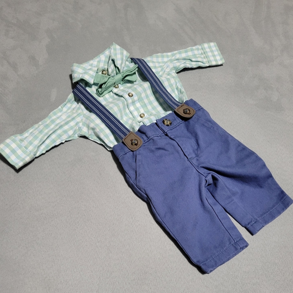 Newborn outfit w/ suspenders